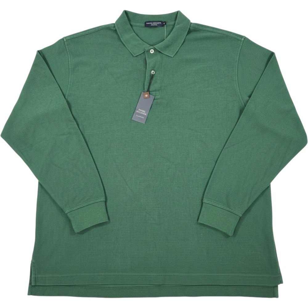 Daniel Cremieux Classics Mens XL Green Long Sleeve Cotton Pique Polo Shirt NWT